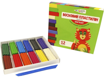 Пластилин восковый, 12 цветов, 144 грамма, Гамма