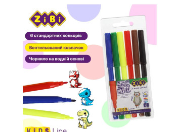 Фломастеры водные стандартные, 6 цветов