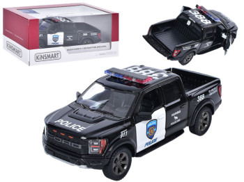 Машинка металлическая инерционная 2022 Ford F-1 Raptor Police. Kinsmart KT5436WP