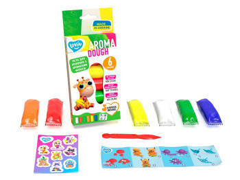 Набор теста для лепки Aroma Assorted. ТМ LOVINDO 41199. 6 цветов.