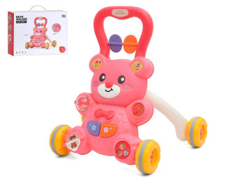 Каталка-ходунки 2 в 1 с игровой панелью-стликом, музыка, свет