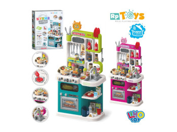 Игровая кухня Limo Toy 922-182-183 с паром, светом и звуком, 92 см, 69 предметов, 2 вида