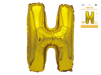 Шар фольгированная буква H Party Go, 40 см, золотой
