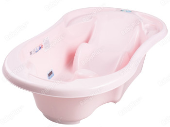Ванночка Комфорт с термометром 2в1 анатомическая светло-розовая. Tega Baby TG-011-104