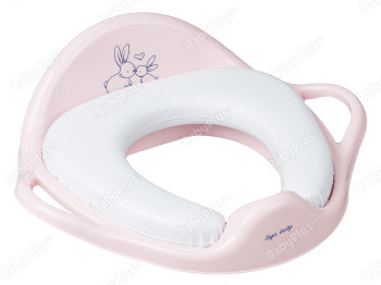 Туалетное сиденье Мягкое Зайчики светло-розовое. Tega Baby KR-020-104