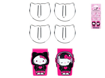 Набір магнітних закладок і фігурних скріпок Hello Kitty, 6 предметів, Kite