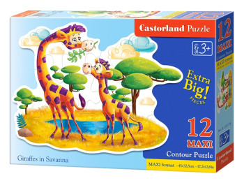 Пазли Жирафи в Савані, 12 елементів, Castorland