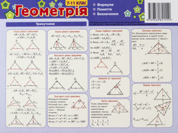 Картонка-підказка Геометрія 7-11 клас 20х15 см. ZIRKA 66447