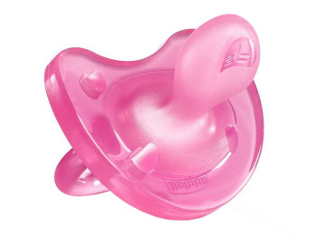 Пустышка силиконовая розовая Physio Soft, От 0 до 6 месяцев, Chicco