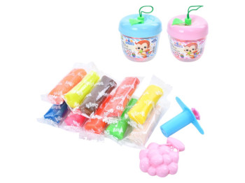 Тісто для ліплення, 10 кольорів (стіки), ароматизоване, формочка, шприц, у відрі