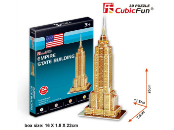 Тривимірна головоломка-конструктор ЕМПАЙР СТЕЙТ БІЛДІНГ. Cubic Fun S3003h
