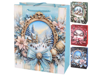 Пакет новогодний бумажный L "New Year's holidays" 31х41х12см, R34831-L