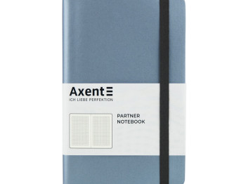 Книга записная в клетку Partner Soft серебряная-синяя 125х195 мм. 96 листов. Axent 8206-14-A
