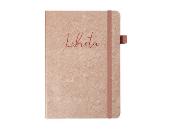 Блокнот деловой BUROMAX LIBRETA, A5, 96 л., точка, обложка искусственная кожа, бежевый