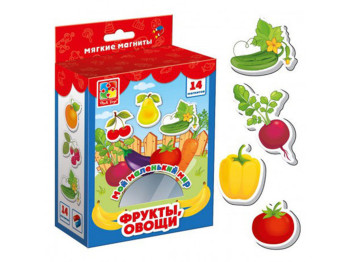 Мягкие магниты Овощи, фрукты. Vladi Toys VT3106-03