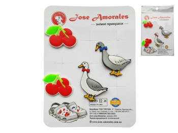 Джибитсы декоративные для обуви Набор гуси и вишни для Crocs, Jose Amorales