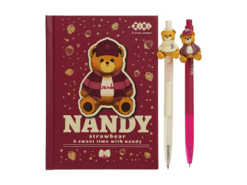 Подарочный набор из блокнота и ручек ZiBi Bear Toy №2, 64 листа