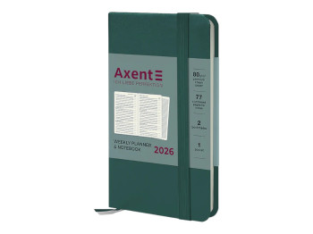 Ежедневник Partner Pocket Strong 2026 Axent 8508-26-31-A, 90×150 мм, малахитовый