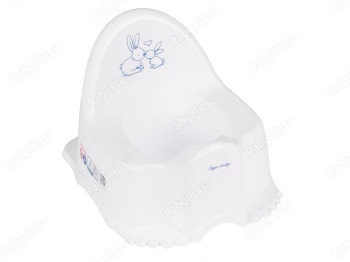 Горшок ЕСО-Зайчики белый. Tega Baby KR-007-103