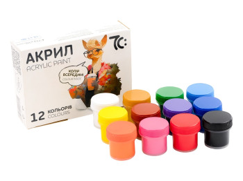 Акрилові фарби 12 кольорів 10мл, Гамма