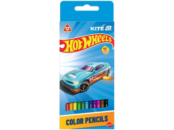Олівці кольорові тригранні 12 шт, Hot Wheels, Kite