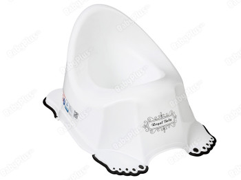 Горшок Royal с противоскользящей резиной и музыкой бело-черный. Tega Baby PO-060-103-C