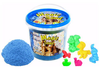 Кинетический песок Magic Sand голубой, 1 кг, для лепки, Strateg