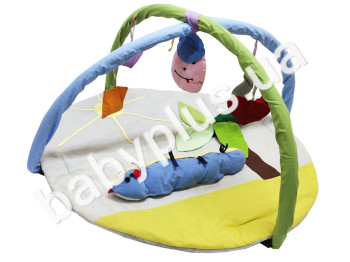 Коврик игровой с дугами и подвесными игрушками Гусеница. Homefort 2050054