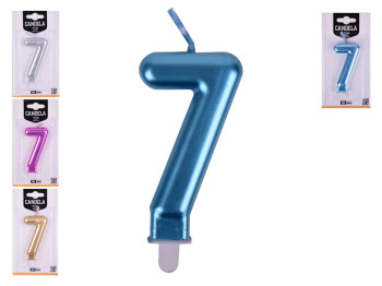 Свічка цифра 7, 9 см, для торта, святкова, мікс видів (ціна за 1шт)