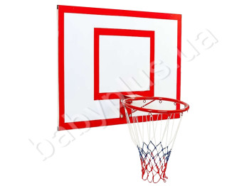 Баскетбольное кольцо d45 см с металлическим щитом 120Х90 см. уличный вариант