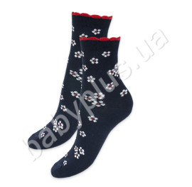 Шкарпетки, розмір 16-18, демісезонні з малюнком темно-сині. Бавовна. ТМ Duna