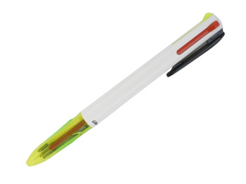 Ручка 4-х кольорова корпус жовтий. AIHAO AH147V