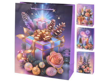Пакет новогодний бумажный L "Merry Christmas" 31х42х12см, R34761-L