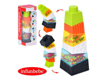 Пирамидка развивающая PL2061, блоки с шариками, 25см, Infunbebe