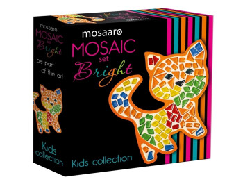 Набор для творчества. Стеклянная мозаика Котик для детей. Kids collection. Mosaaro MA7006