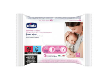 Салфетки для груди очищающие 16 шт, Chicco