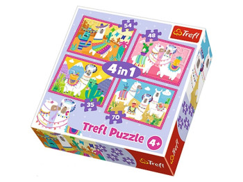 Пазлы 4в1 Ламы, Trefl