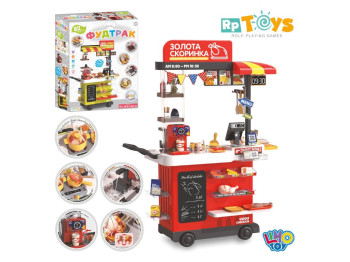 Фудтрак магазин-тележка 889-283 Золотая корочка, свет, звук, мойка с водой, Limo Toy