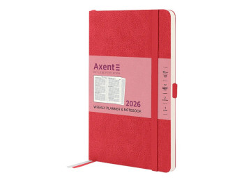 Ежедневник Partner Soft Skin 2026 Axent 8509-26-06-A, 125×195 мм, красный