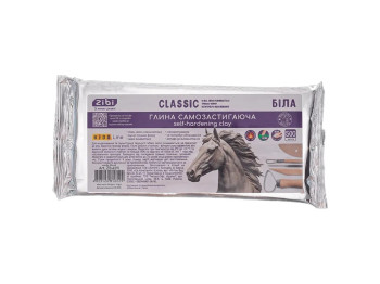 Глина самозастигаюча Classic, 500 г, біла, ZiBi