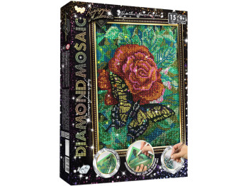 Набір для творчості Diamond Mosaic Метелик на троянді маленький. Danko Toys DM-02-08