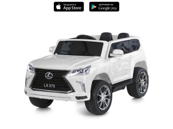 Дитячий електромобіль білий Lexus LX570