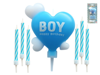 Набір свічок для торта “BOY Happy Birthday”, 7 шт