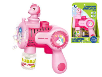 Пістолет для мильних бульбашок Cartoon Bubble Gun 20 см, світиться