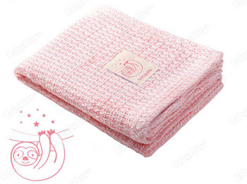 Одеяло бамбуковое розовое Ленивец 75x100 см. BabyOno 479/01