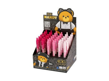 Ручка кулькова автоматична Bear Pink 0,7 мм, кнопковий механізм, мікс видів (ціна за 1шт) ZiBi