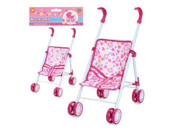 Коляска прогулочная для куклы 5818, 46 см, складная конструкция, BabyToys