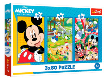 Пазли 3 в 1 Trefl Mickey and Friends Команда Міккі Мауса, 3х80 елементів