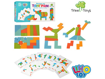Пазлы деревянные логические Tangram MD 2447, с картами задач, Tree Toys Уценка