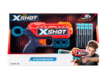 Швидкострільний бластер іграшковий X-Shot Red EXCEL Kickback 8 патронів. Zuru 36184R